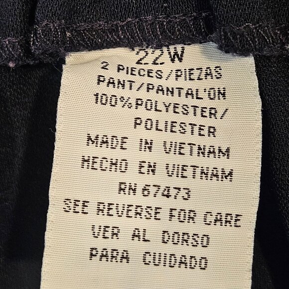 Danny & Nicole Womens 22W Navy Pant Suit Set Career office retro elastic waist - Picture 15 of 16